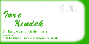 imre mindek business card